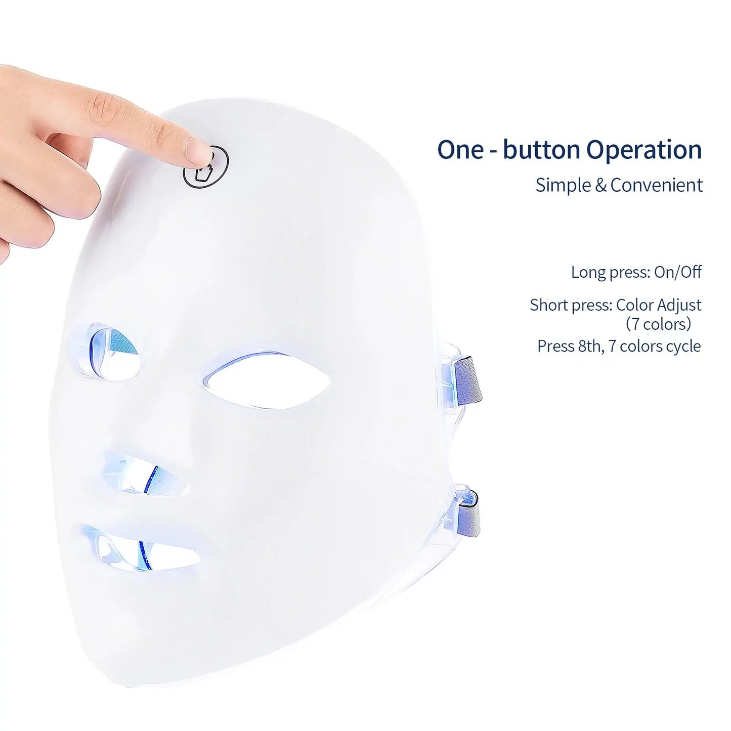 Color LED Face Mask Light Therapy Anti-Aging Acne Treatment Skin Care Tool