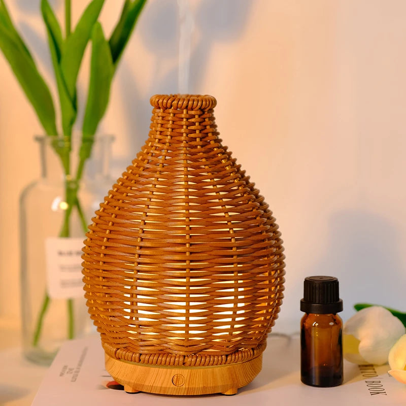 Air Humidifiers Rattan Aroma Mist Essential Oil Diffuser Aromatherapy Diffusers With Auto Shut-Off Protection For Household