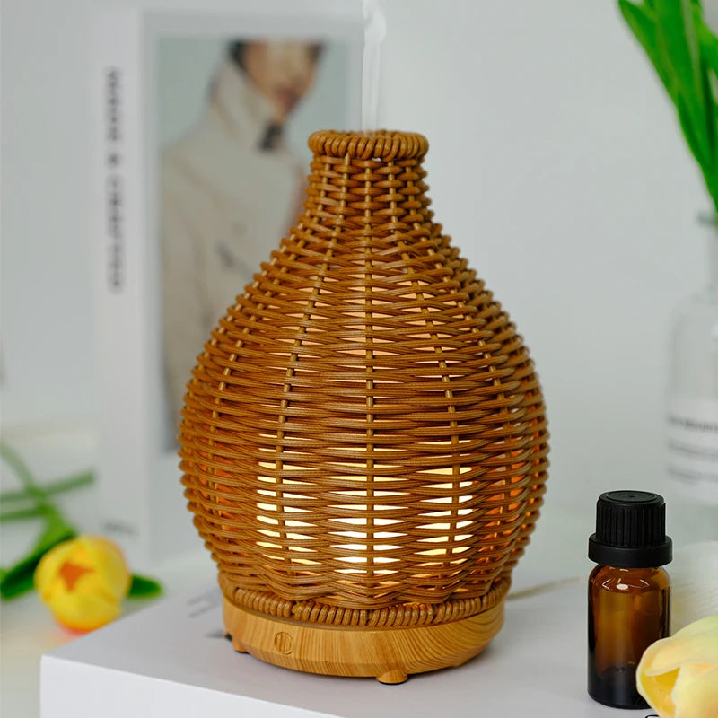 Air Humidifiers Rattan Aroma Mist Essential Oil Diffuser Aromatherapy Diffusers With Auto Shut-Off Protection For Household