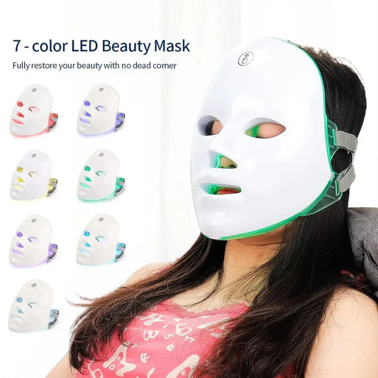 Color LED Face Mask Light Therapy Anti-Aging Acne Treatment Skin Care Tool
